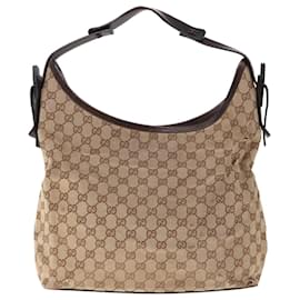 Gucci-GUCCI GG Canvas Shoulder Bag Beige 106242 auth 66149-Beige