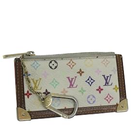 Louis Vuitton-LOUIS VUITTON Monogram Multicolor Pochette Cles Purse White M92655 Auth bs11923-White