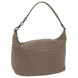 Autre Marque-BOTTEGAVENETA INTRECCIATO Shoulder Bag Leather Gray Auth am5636-Grey