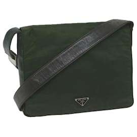Prada-PRADA Shoulder Bag Nylon Khaki Auth 65511-Khaki