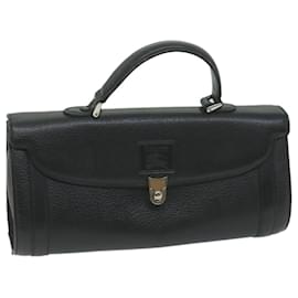 Autre Marque-Burberrys bolsa de mão de couro preta autêntica 65918-Preto