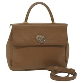 Autre Marque-Burberrys Hand Bag Leather 2way Brown Auth bs11814-Brown