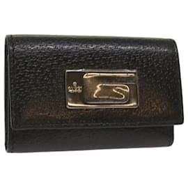 Gucci-GUCCI Key Case Leather Black Auth bs11936-Black