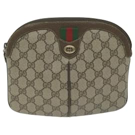 Gucci-GUCCI GG Supreme Web Sherry Line Shoulder Bag PVC Beige 904 02 047 auth 65903-Beige