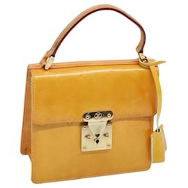 Louis Vuitton-LOUIS VUITTON Monogram Vernis Spring Street Bag Lime Yellow M91068 LV Auth 65888-Other