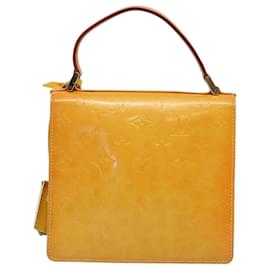 Louis Vuitton-LOUIS VUITTON Monogramm Vernis Spring Street Bag Limettengelb M91068 LV Auth 65888-Andere