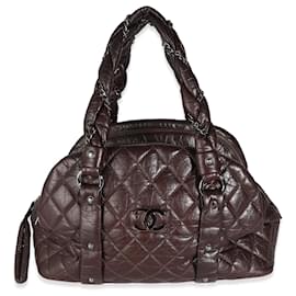 Chanel-Chanel Brown Aged calf leather Lady Braid Bowler-Brown