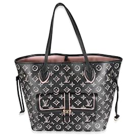 Louis Vuitton-Louis Vuitton Black Pink Monogram Canvas Fall For You Neverfull MM-Black,Pink