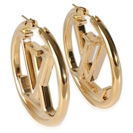 Louis Vuitton-Louis Vuitton Louise Gold Hoop Earrings-Other