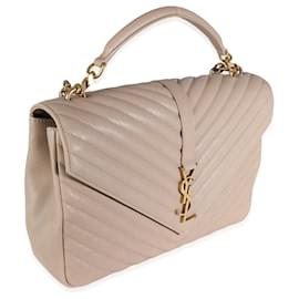 Saint Laurent-Borsa college grande Saint Laurent Matelasse in pelle di pecora trapuntata beige scuro-Beige