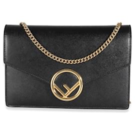 Fendi-Fendi Black Leather F is Fendi Wallet On Chain-Black