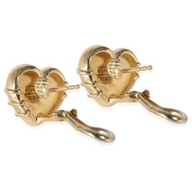 Tiffany & Co-TIFFANY & CO. Orecchini vintage a forma di cuore avvolto con una freccia 18K oro giallo-Altro