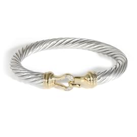 David Yurman-David Yurman Cable Buckle Bracelet in 18k yellow gold/sterling silver 0.06 ctw-Other
