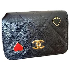 Carteira de presente VIP Chanel Spade & Heart Azul marinho