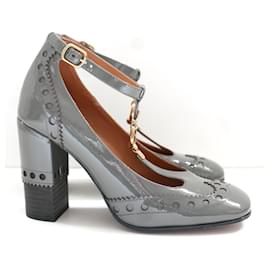 Chloé-Zapatos de tacón en T Chloe Perry-Gris