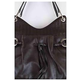 Lancel-Leather shoulder bag-Brown