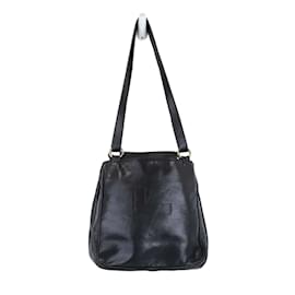 Lancel-This shoulder bag features a leather body-Black