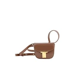 Tara Jarmon-mini leather bag-Brown