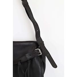 Balmain-Leather shoulder bag-Black