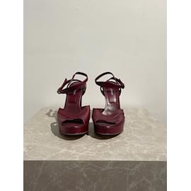 Sergio Rossi-SERGIO ROSSI  Sandals T.eu 36.5 leather-Dark red
