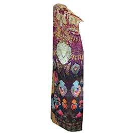 Camilla-Maxi abito Camilla in seta stampata con decorazioni multicolori-Multicolore