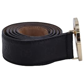 Gucci-Gucci GG Buckle Belt in Black Leather-Black