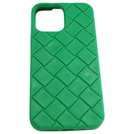 Bottega Veneta-Bottega Veneta iPhone 13 Estojo Pro Max em Borracha Verde-Verde