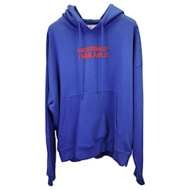 Off White-Off-White Emotionally Available Hoodie in Blue Cotton-Blue