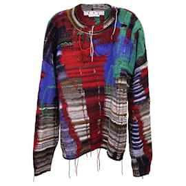Off White-Off-White Arrow Tab Chaos Sweater in Multicolor Wool-Multiple colors
