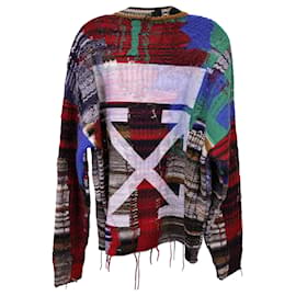 Off White-Off-White Arrow Tab Chaos Sweater in Multicolor Wool-Other,Python print