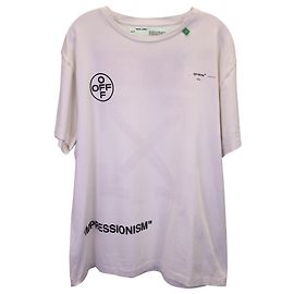 Off White Off-White T-shirt ras du cou à imprimé impressionnisme en coton blanc Blanc