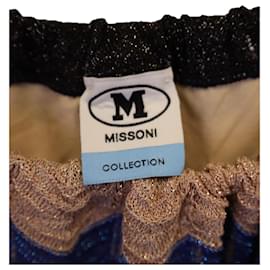M Missoni-M Missoni Vestido Halter Listrado Metálico em Viscose Multicolor-Multicor