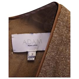 Adam Lippes-Adam Lippies V-Neck Sleeveless Dress in Beige Wool-Beige