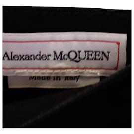 Alexander Mcqueen-Alexander McQueen Vaqueros elásticos con bolsillo y logo en algodón negro-Negro