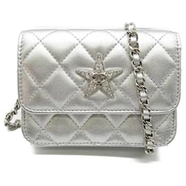 Autre Marque-Quilted Leather CC Star Coin Purse on Chain-Other