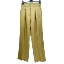 Autre Marque-LES COYOTES DE PARIS  Trousers T.fr 36 Linen-Green