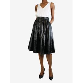 Miu Miu-Black vinyl coated skirt - size UK 8-Black