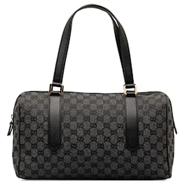 Gucci-Gucci Grey GG Canvas Boston Sac-Gris,Gris anthracite