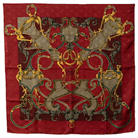 Hermès-Sciarpa Di Seta Hermes Rossa Par Mefsire Antoine De Plvvinel-Rosso