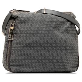 Fendi-Fendi Grey Zucchino Umhängetasche-Grau,Anthrazitgrau