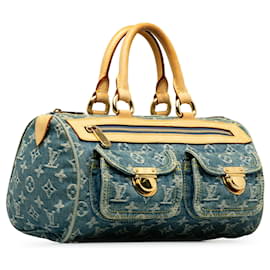 Louis Vuitton-Louis Vuitton Blue Monogram Denim Neo Speedy 30-Blue