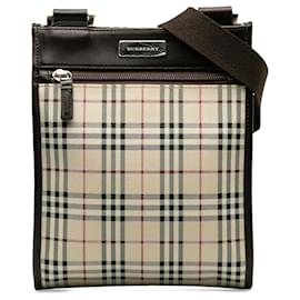 Burberry-Burberry Brown House Check Crossbody Bag-Brown,Beige