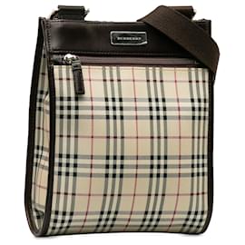 Burberry-Burberry Brown House Check Crossbody Bag-Brown,Beige