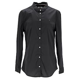 Tommy Hilfiger-Camisa elástica ajustada para mujer-Negro