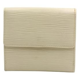 Louis Vuitton-Portafoglio in pelle color crema Epi-Bianco,Crudo
