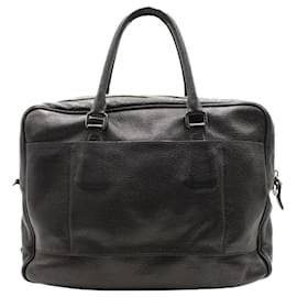 Prada-Black Leather Travel Briefcase-Black