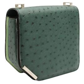 Bally-The Corner Bag em couro de avestruz verde-Verde