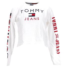 Tommy Hilfiger Camiseta de manga larga de punto para mujer Blanco Crudo