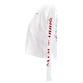 Tommy Hilfiger-Camiseta feminina de manga comprida em jersey-Branco,Cru