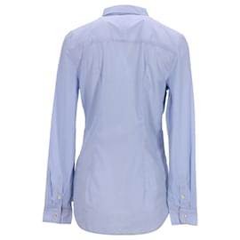 Tommy Hilfiger-Camisa feminina com micro listras-Azul,Azul claro